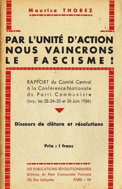 'Par l'unité d'action, nous vaincrons le fascisme !'